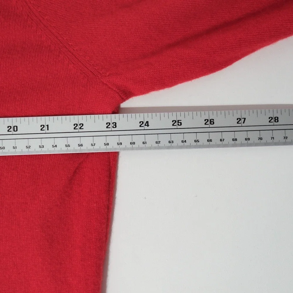 Cremieux Mens XL Luxury 100% Cashmere V Neck Sweater Red Pullover
